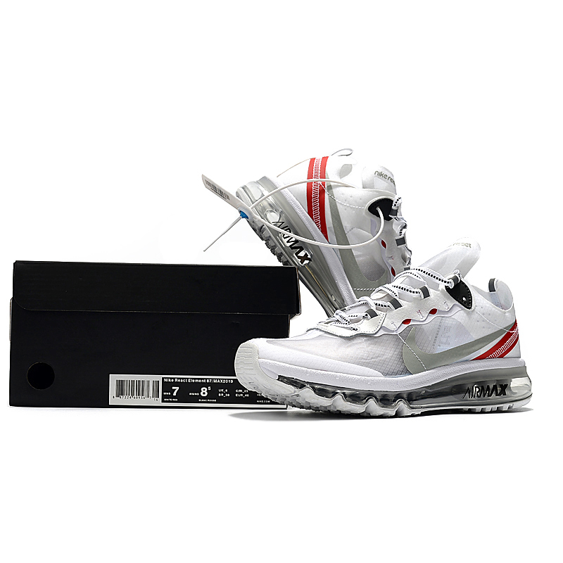 2019 Men Nike Air Max 87 x MAX2017 White Silver Red Shoes